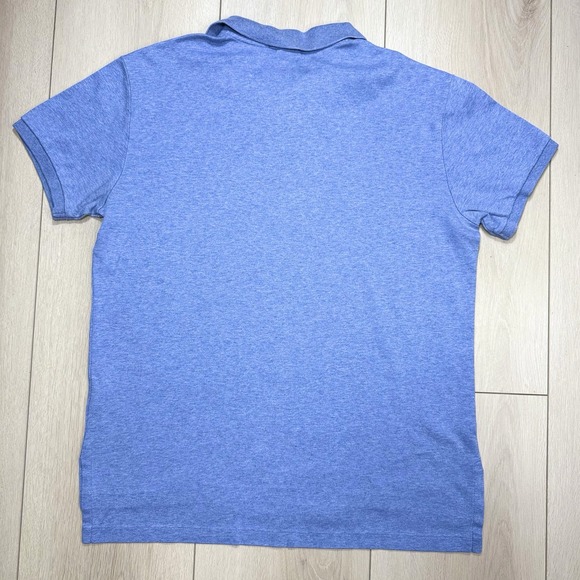 Y2K Polo Ralph Lauren Custom Fit Blue Polo Shirt Mens M Pink Pony 100% Cotton - Picture 4 of 6